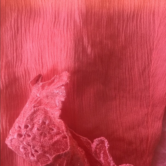 CORAL CRISS-CROSS LACE DESIGN DRESS - Picture 6 of 8